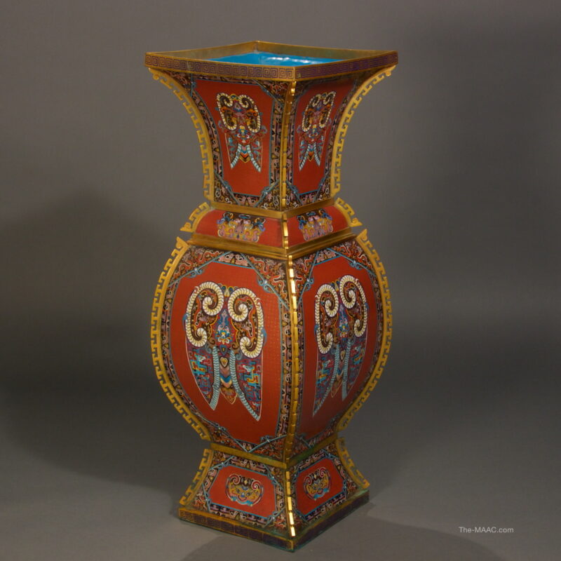 Palatial Sized Chinese Cloisonne Vase