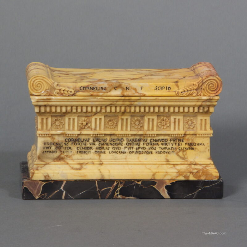 Italian Sienna Marble Inkwell