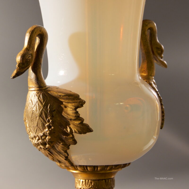 Bronze and Opaline Glass Table Lamps - Image 2