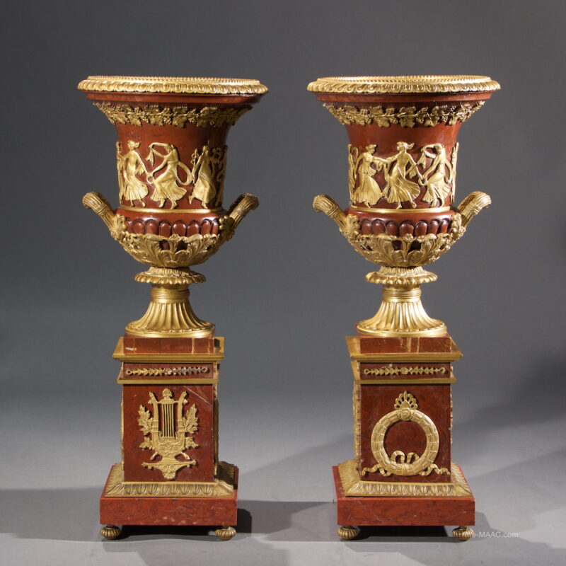 Antique Marble Empire Urns