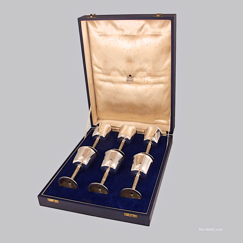 Set of Six Sterling Silver Goblets