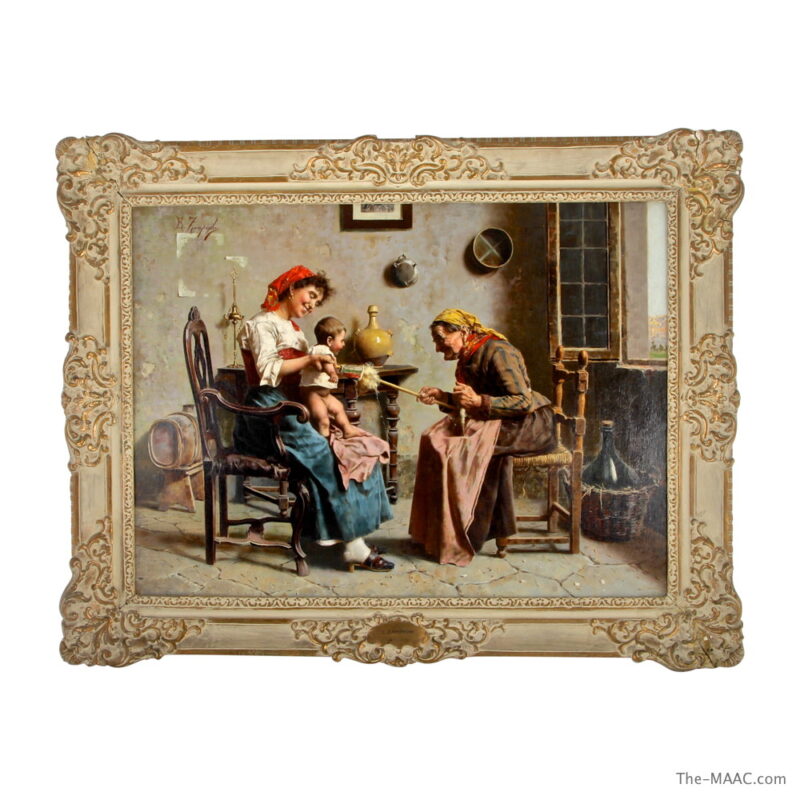 Eugenio Zampighi Painting "Three Generations"