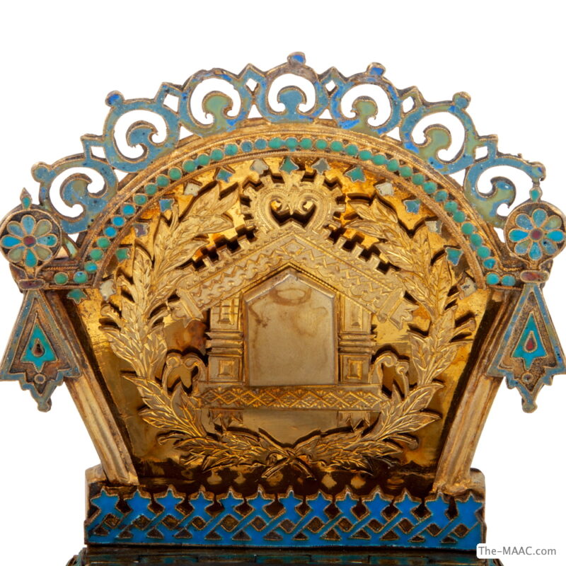 Russian Silver Gilt and Cloisonne Emamel Salt Chair - Image 2