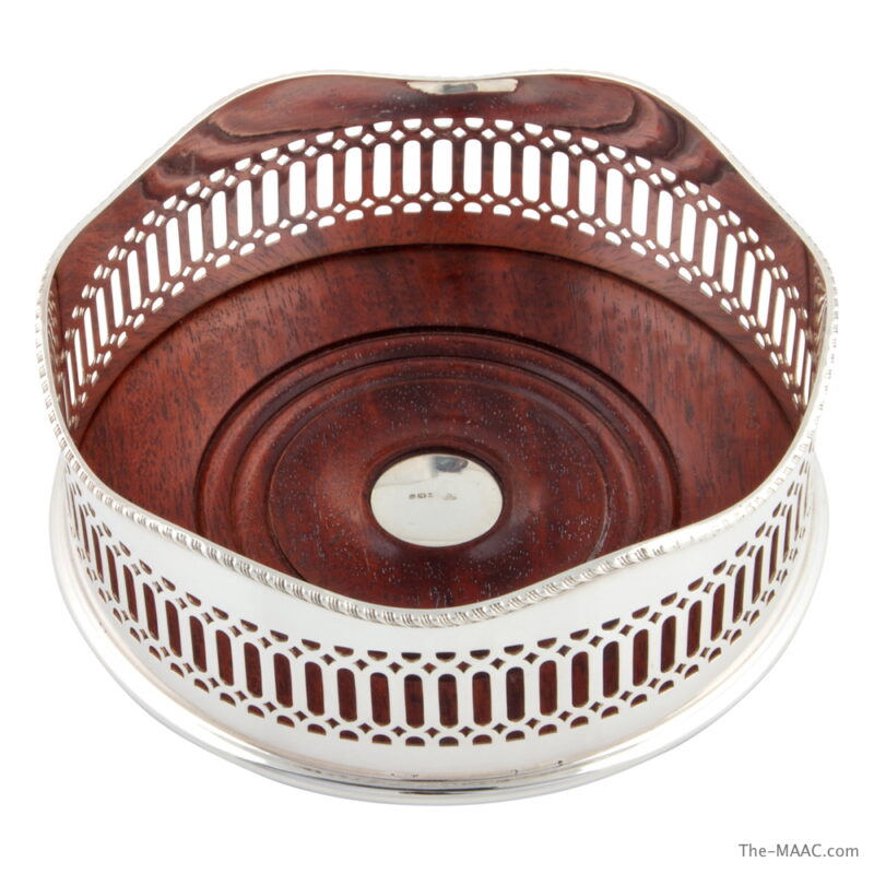 Pair of Sterling Silver Wine Coasters - Image 2