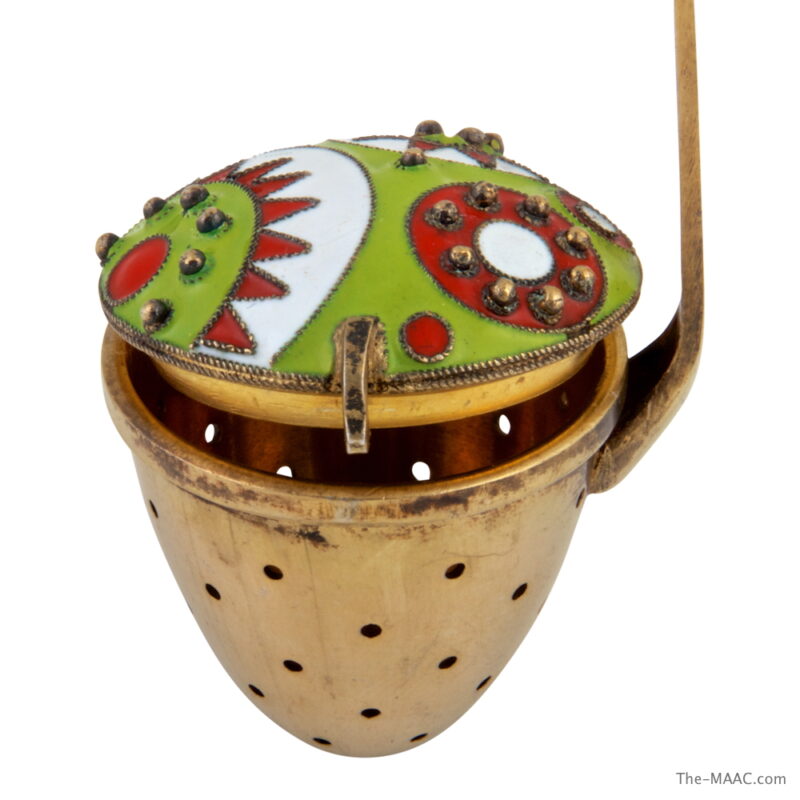 Silver Gilt and Enamel Tea Infuser - Image 2