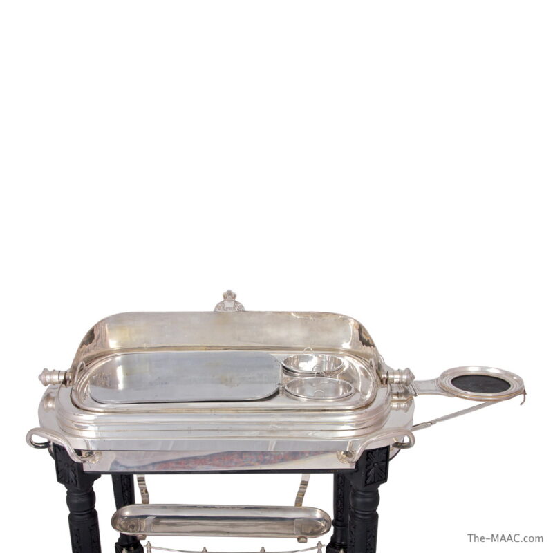 Silver Plated Revolving Domed Top Carving Trolley - Image 2