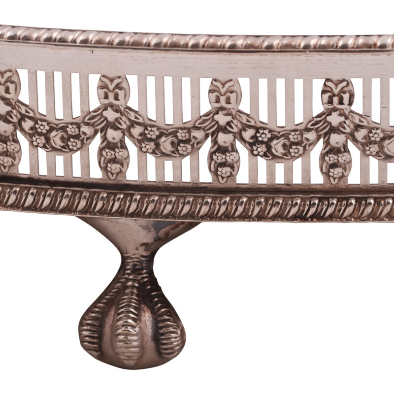 Circular Silver Plated Footed Gallery Tray - Image 2