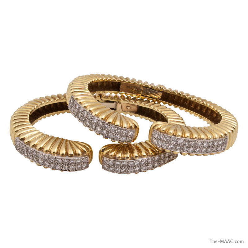 18K Gold and Diamond Bracelets or Bangles