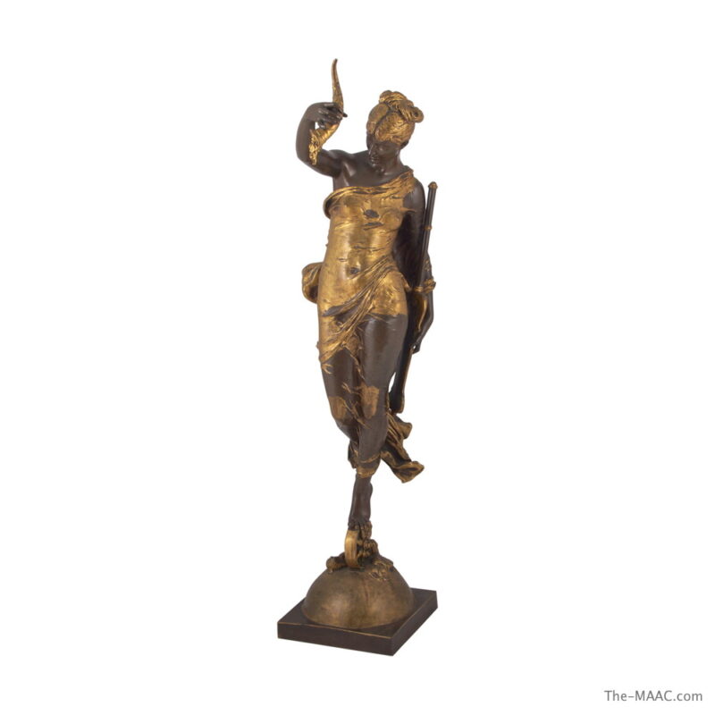 19th Century Bronze Figure of Woman Signed Bauthier