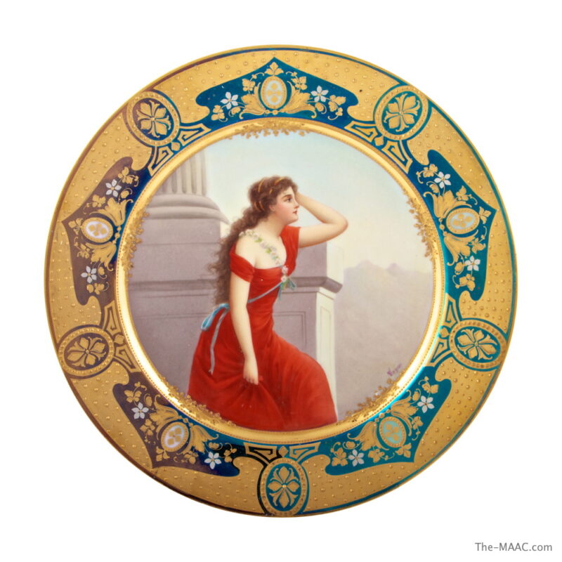 19th Century Jeweled Royal Vienna Hand Painted Plate