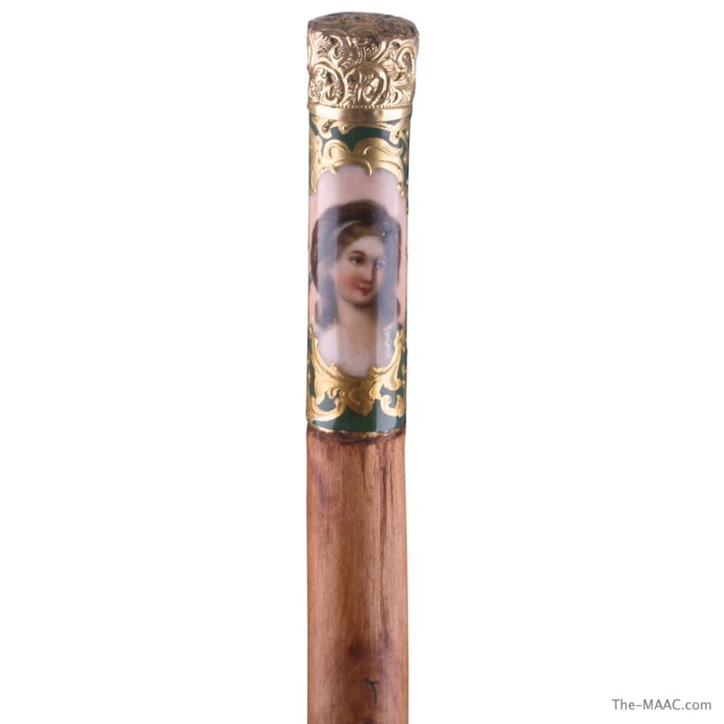 Porcelain and Gilt Bronze Walking Stick - Image 2