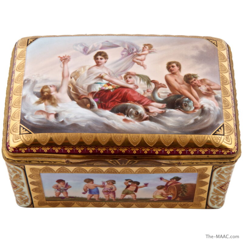 Royal Vienna Porcelain Box and Cover - Image 2
