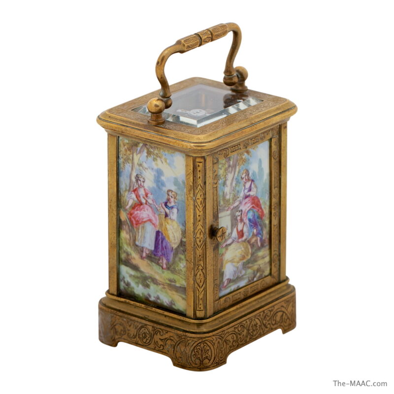 Viennese Enamel Miniature Clock - Image 2