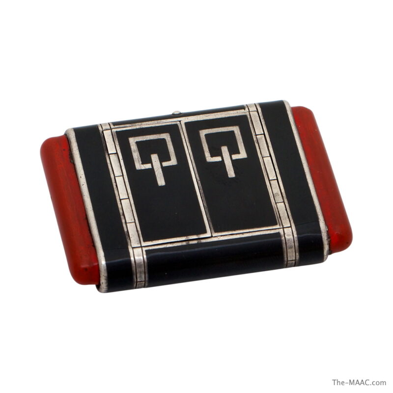 Enamel and Silver Deco Clock - Image 2