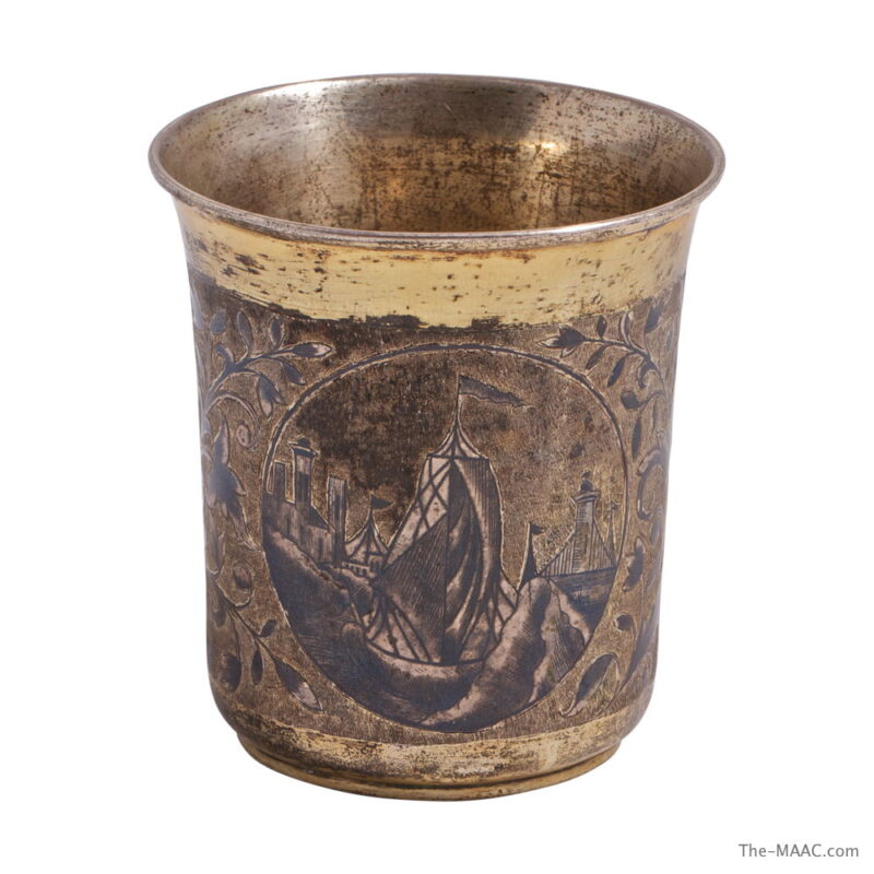 Russian Silver Gilt Niello Cup - Image 2