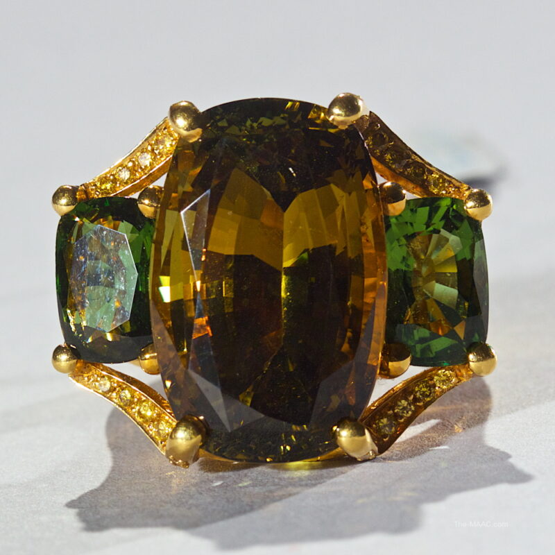 Chrysoberyl Yellow Diamond Ring - Image 2