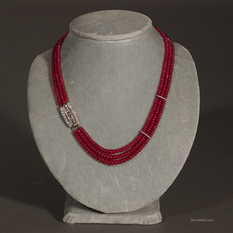 Unheated Ruby and Diamond Necklace