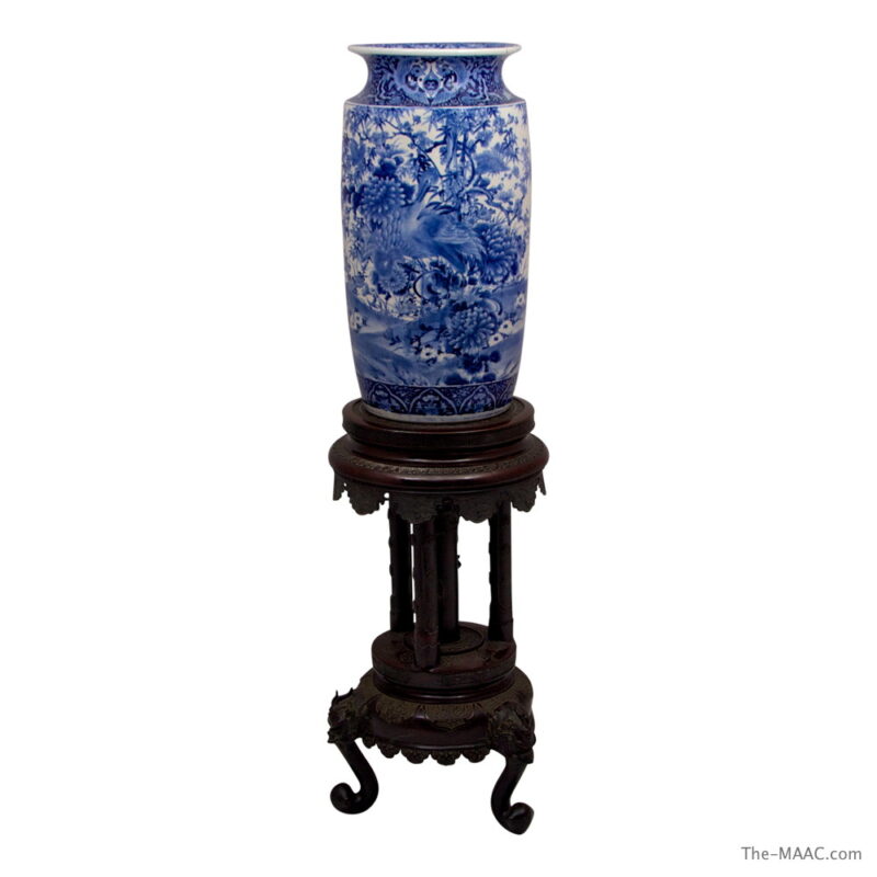 Large Japanese Blue and White Porcelain Vase