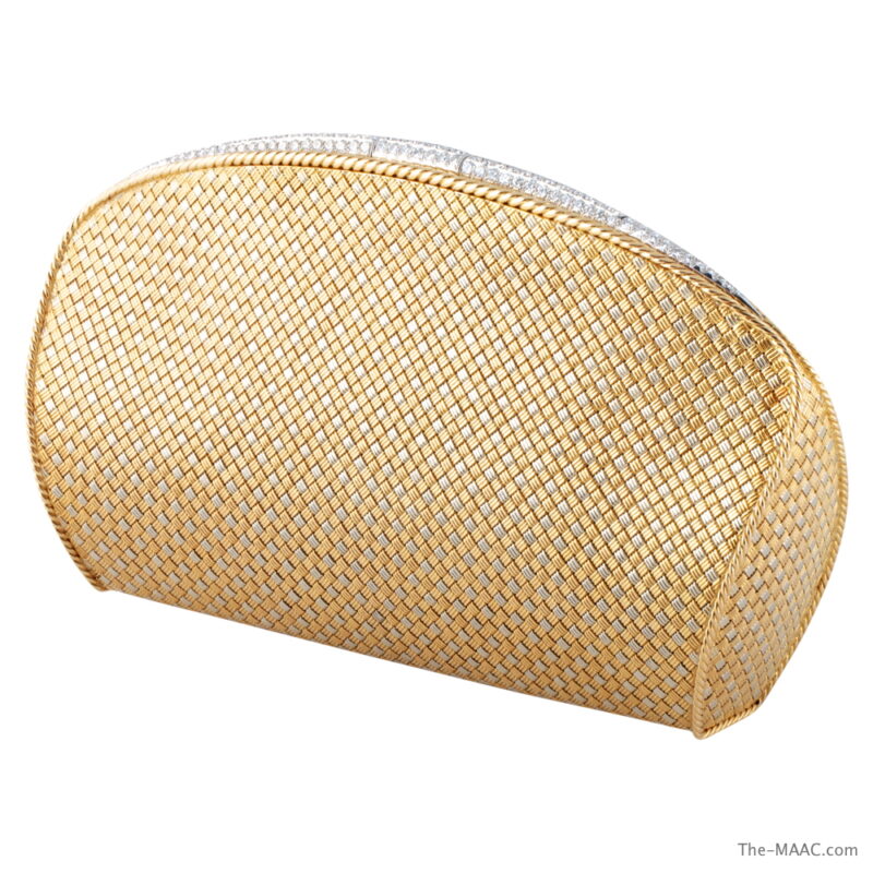 Bulgari 18K Gold, Platinum and Diamond Evening Bag