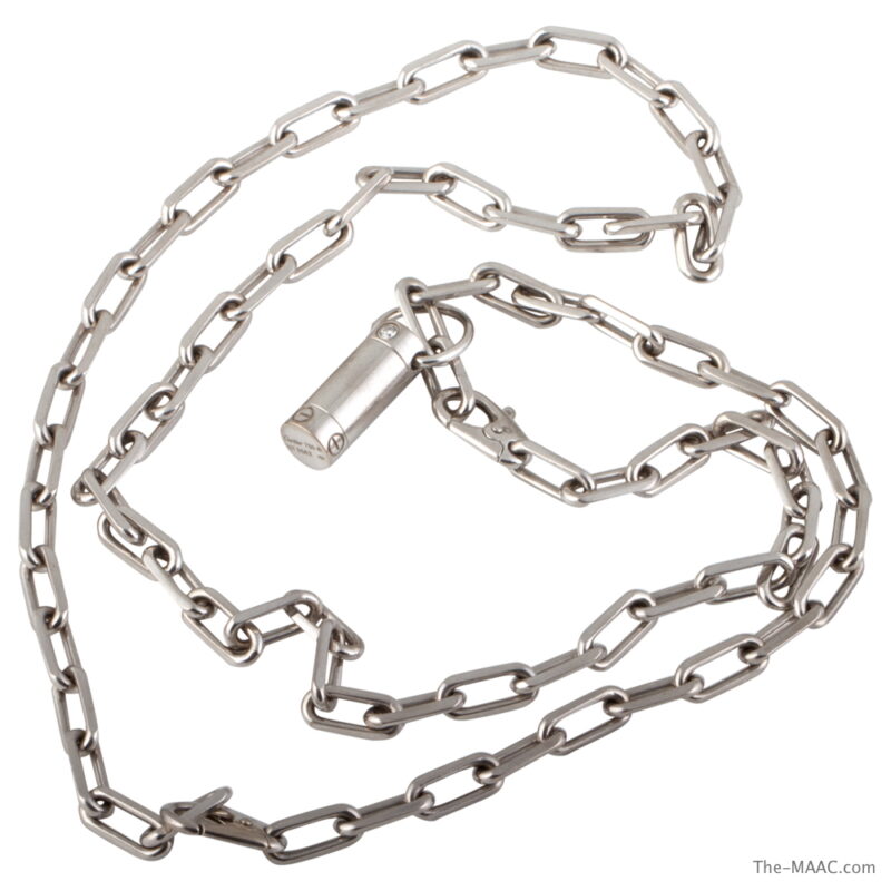 Cartier Santos 18K White Gold Necklace and Bracelet