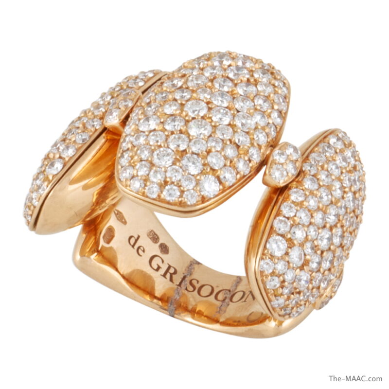 Swiss de Grisogono 18K Gold and Diamond Flip Ring