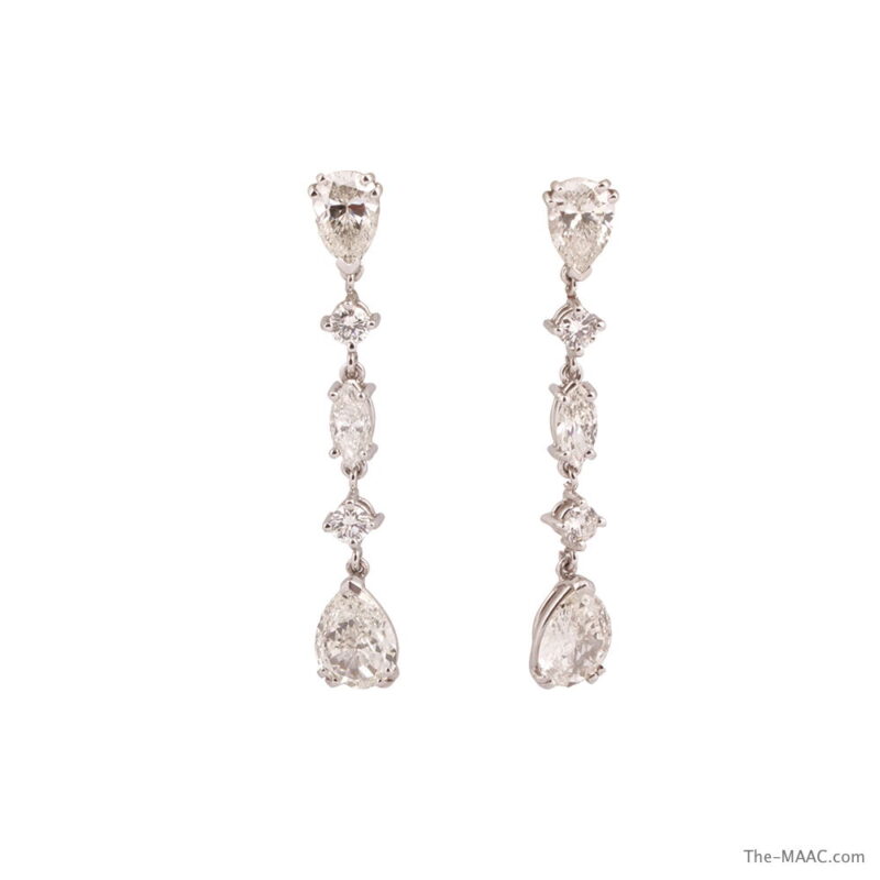 Diamond and Platinum Drop Earrings