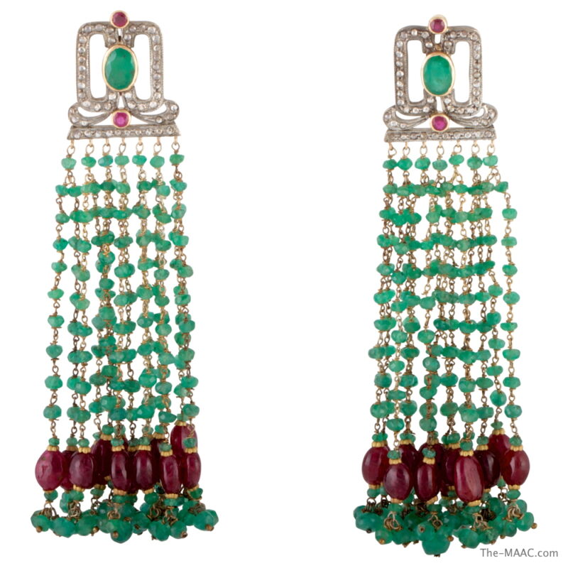 Indian Gold and Diamond Earrings