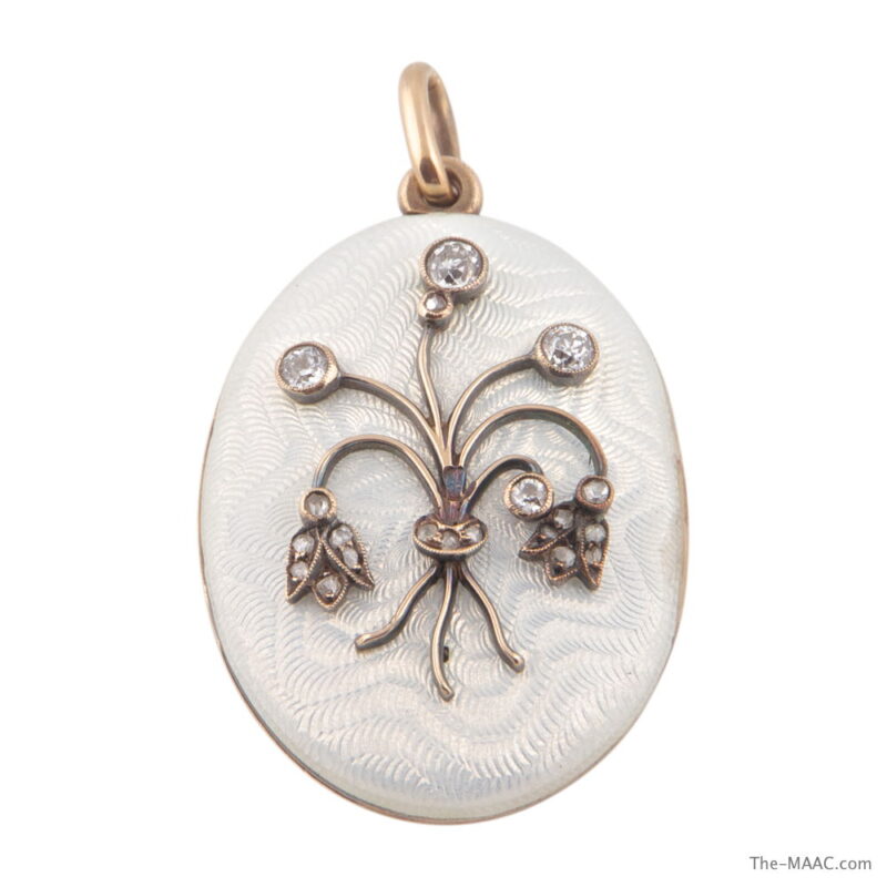 Enamel and Diamond Russian Locket