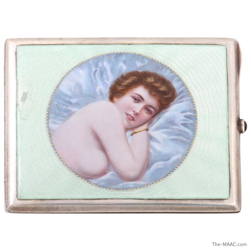 Fine German Silver & Enamel Cigarette Case