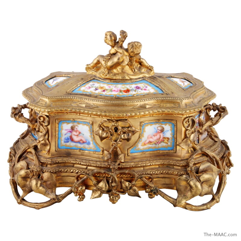 Fine Porcelain & Bronze French Jewelry Box