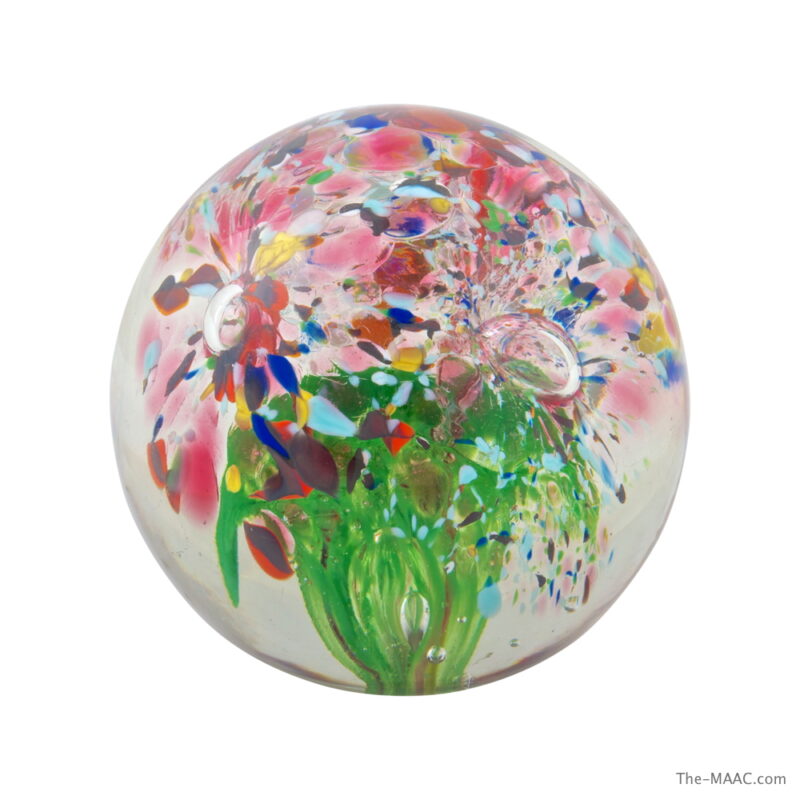 Floral "Firework" Paperweight with Three Flowers