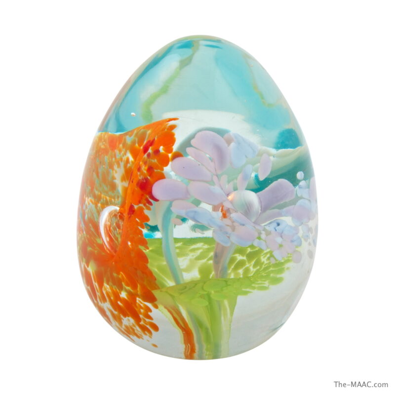 Glass Floral Paperweight