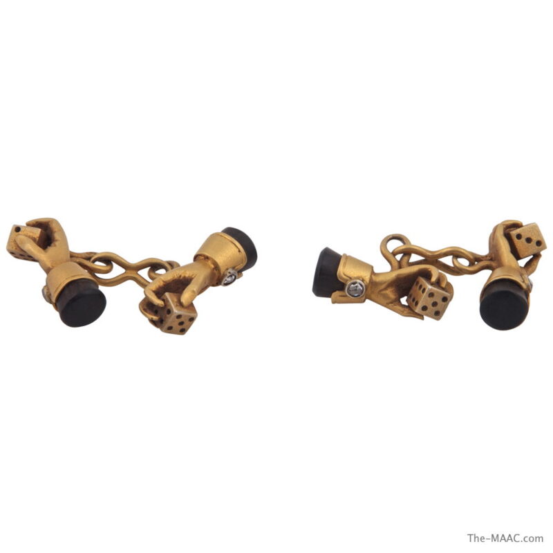 Gold Hands and Dice Cufflinks