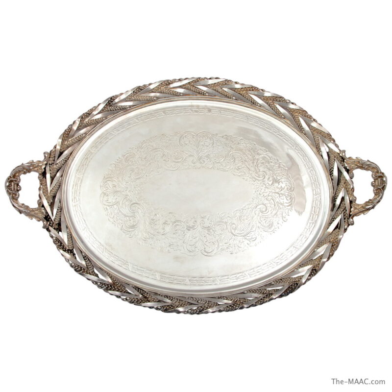 Large Oval Victorian Sheffield PlateTray