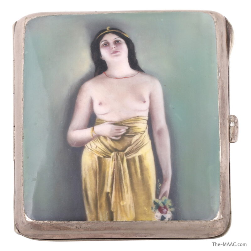 Silver Plate & Enamel Cigarette Case