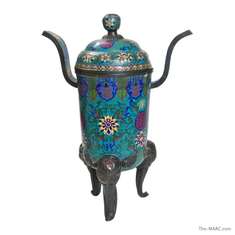 Pair of Chinese Cloisonne Vases and Covers