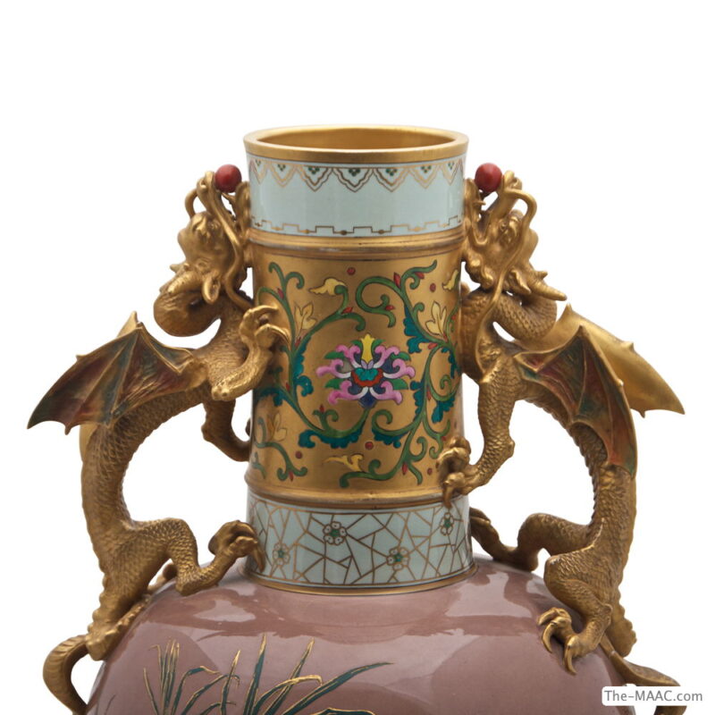 English Porcelain Vase with Gilt Bronze Base - Image 2