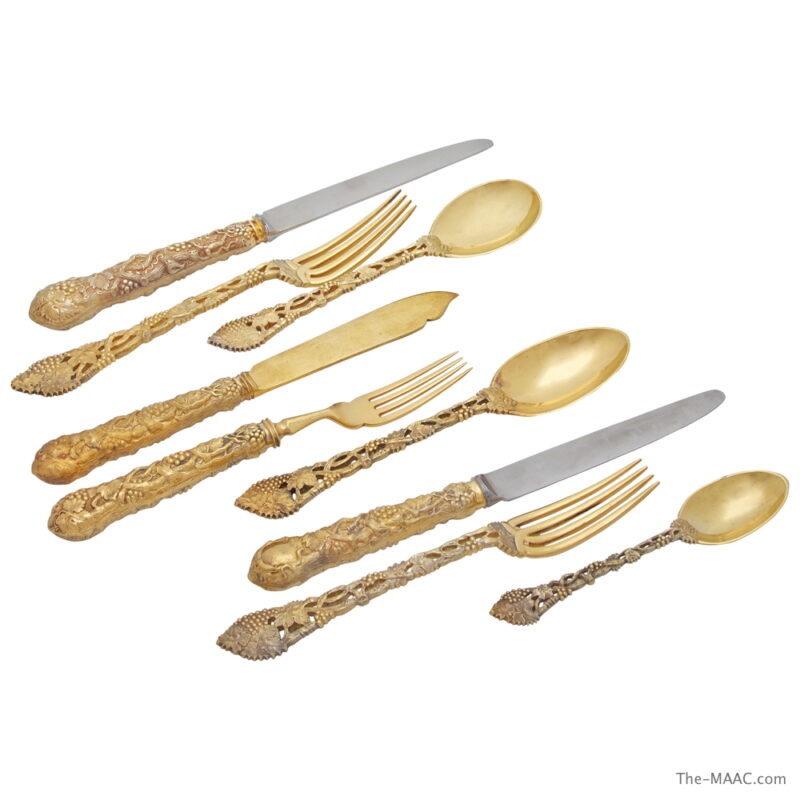 Rare Silver Cutlery Service Set by Asprey