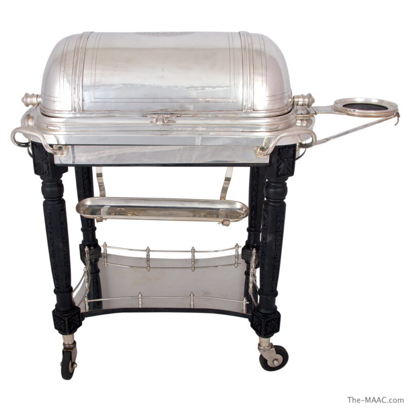 Silver Plated Revolving Domed Top Carving Trolley