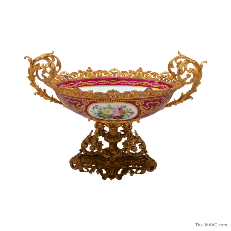 Sevres Hand painted and Gilt Bronze Centerpiece