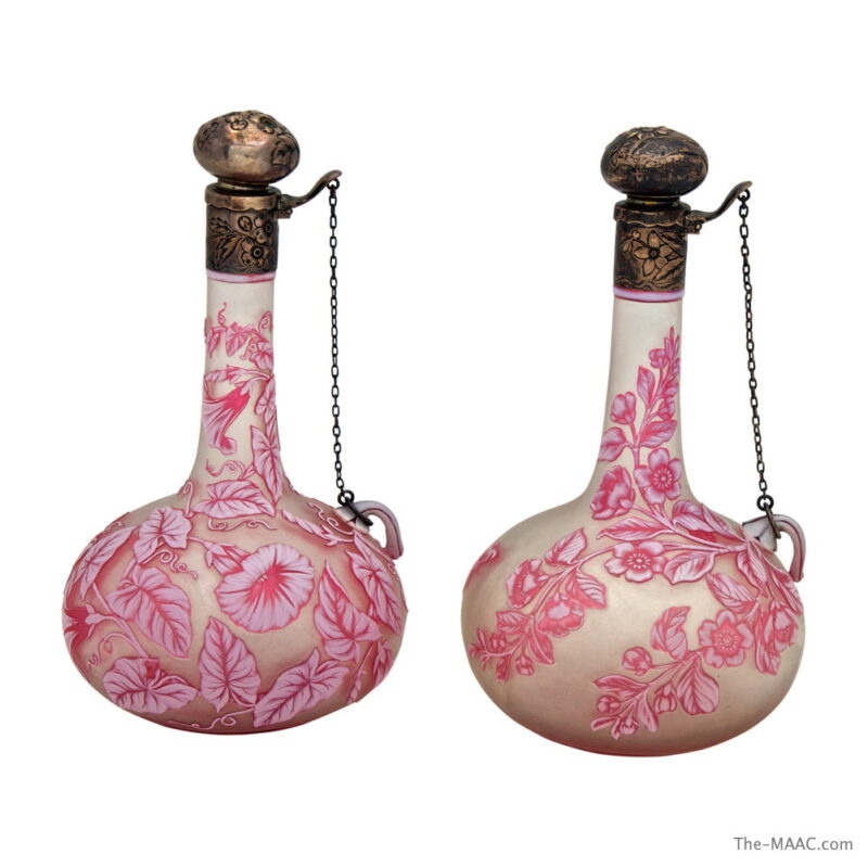 Tri-color Silver Mounted Decanters