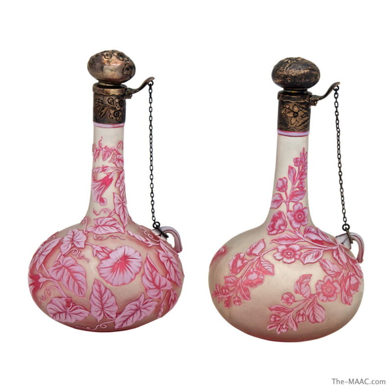 Tri-color Silver Mounted Decanters