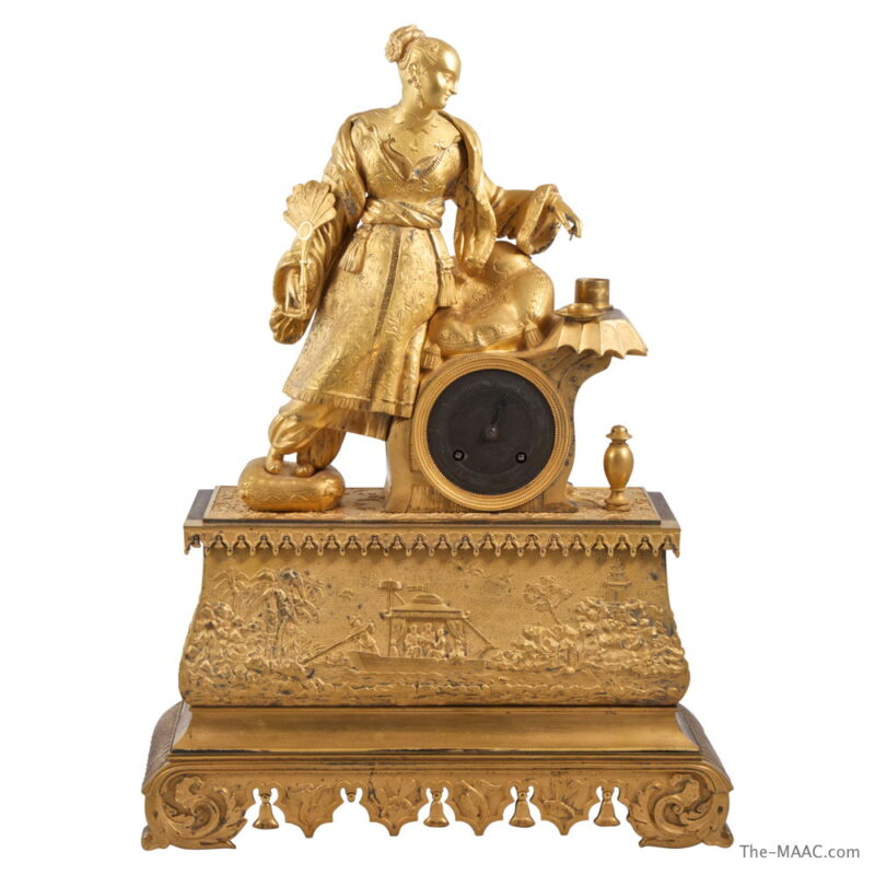 Unusual French Chinoiserie Decorated Clock