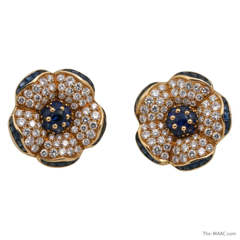 Van Cleef & Arpels Diamond and Sapphire Earrings