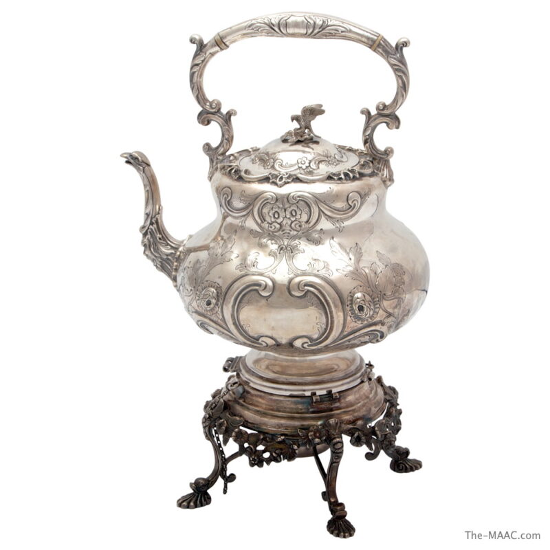 Very Large Sterling Silver Tilting Kettle