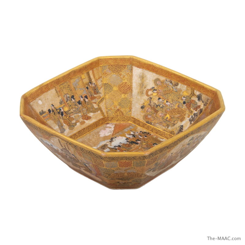 Japanese Satsuma Octagonal Bowl Signed