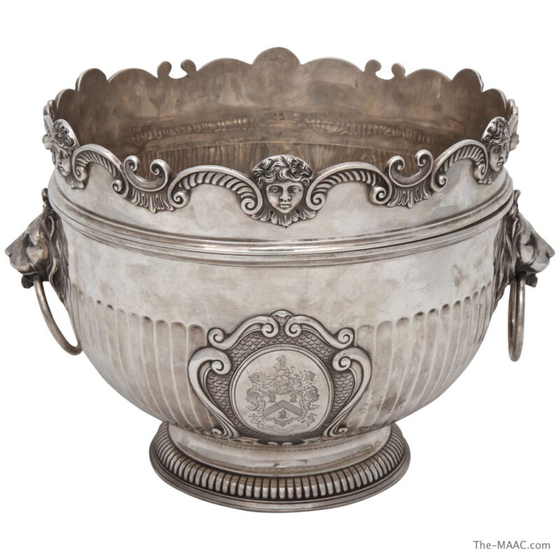 Victorian Armorial Silver Monteith Bowl