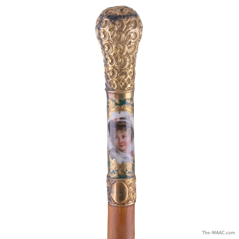 Porcelain and Gilt Bronze Walking Stick