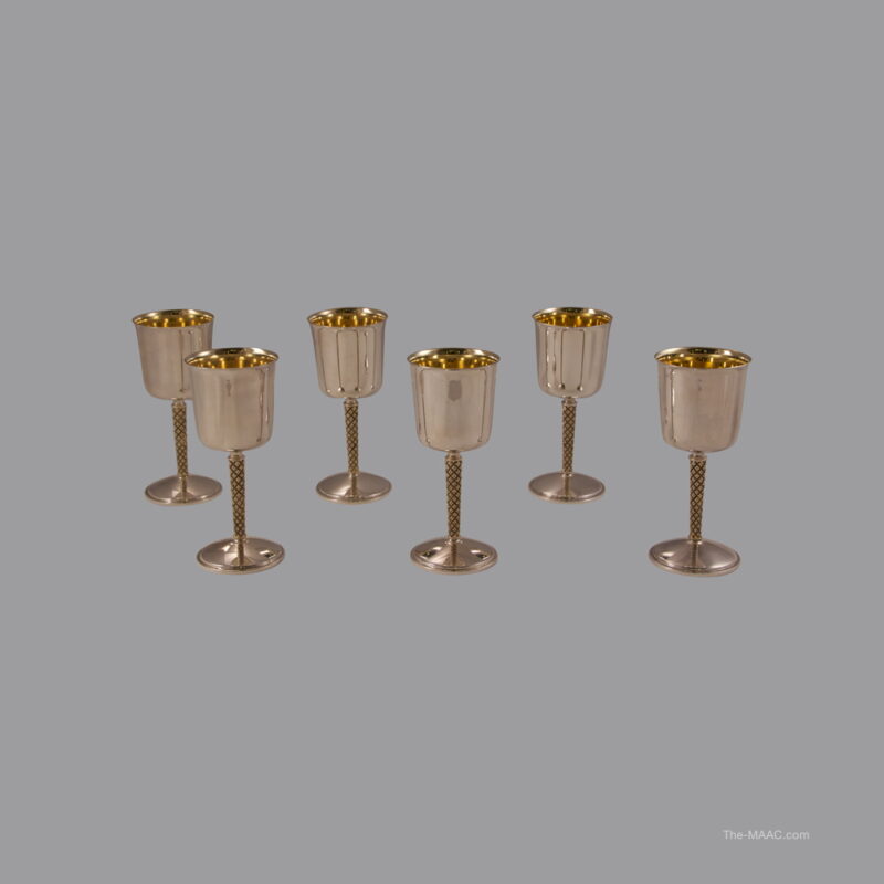 Set of Six Sterling Silver Goblets - Image 3