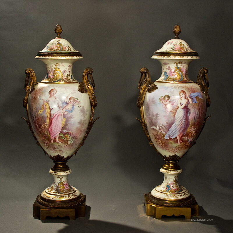 Pair of Sevres Porcelain Vases